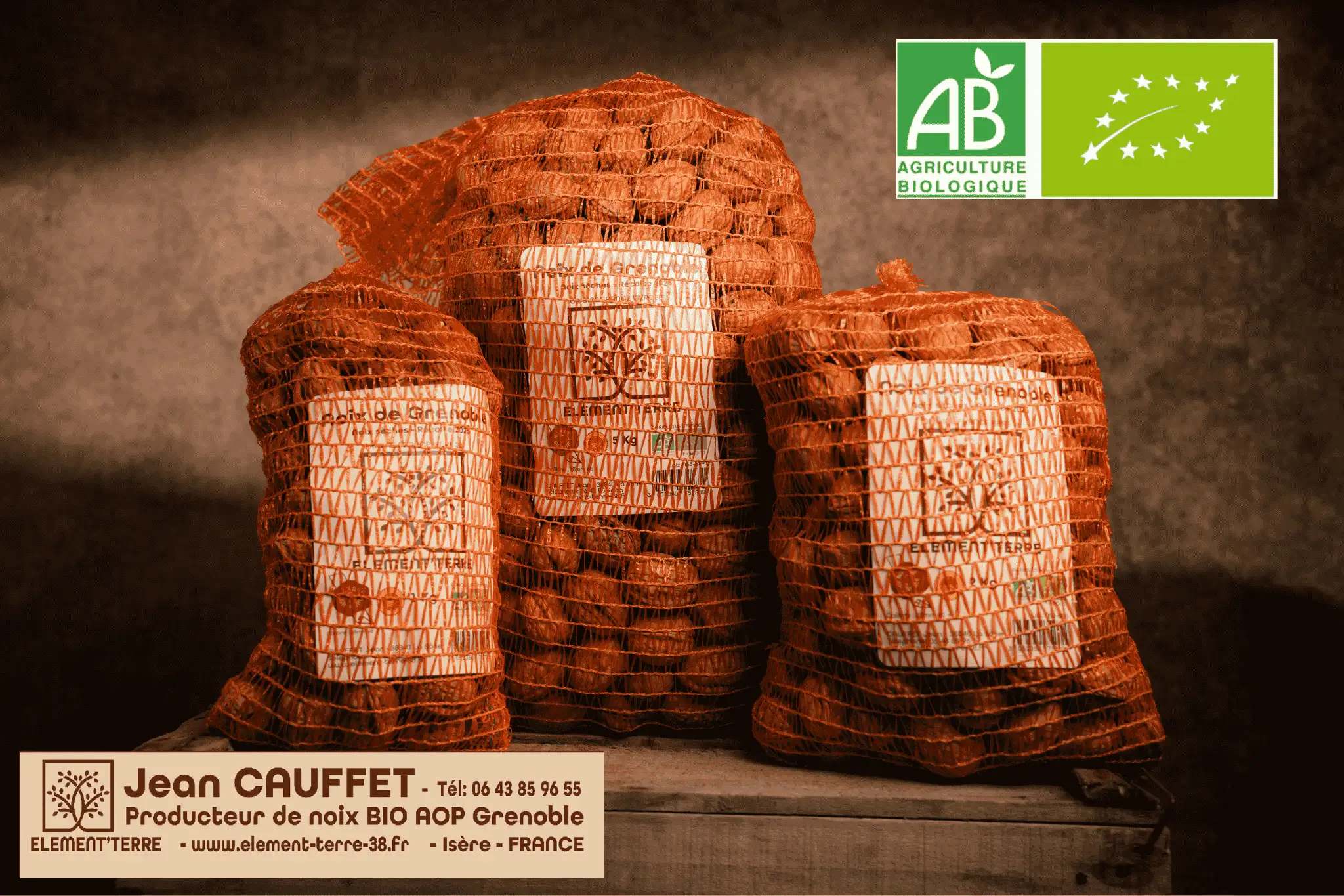 Noix sèches BIO AOP Noix de Grenoble, Filet de 5 kg